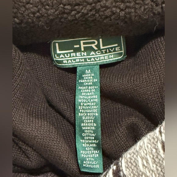 Lauren Ralph Lauren Active Zip-Up Brown Cardigan - Size M - Picture 3 of 4